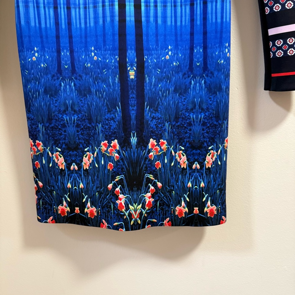 Clover Canyon Med Enchanted Woodlands Neoprene Digital Print Long Sleeve Mini - Picture 6 of 9